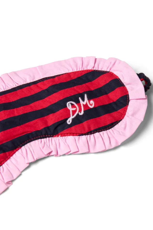 Women Damson Madder Nightwear Damson Pj Eye Mask 8211 Rednavy Stripe