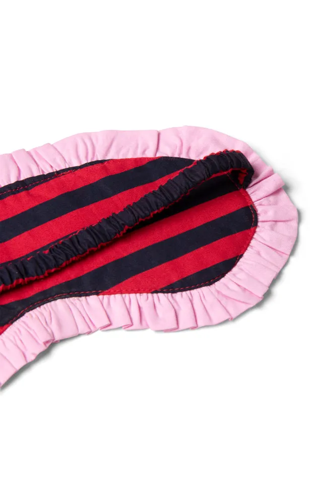 Women Damson Madder Nightwear Damson Pj Eye Mask 8211 Rednavy Stripe