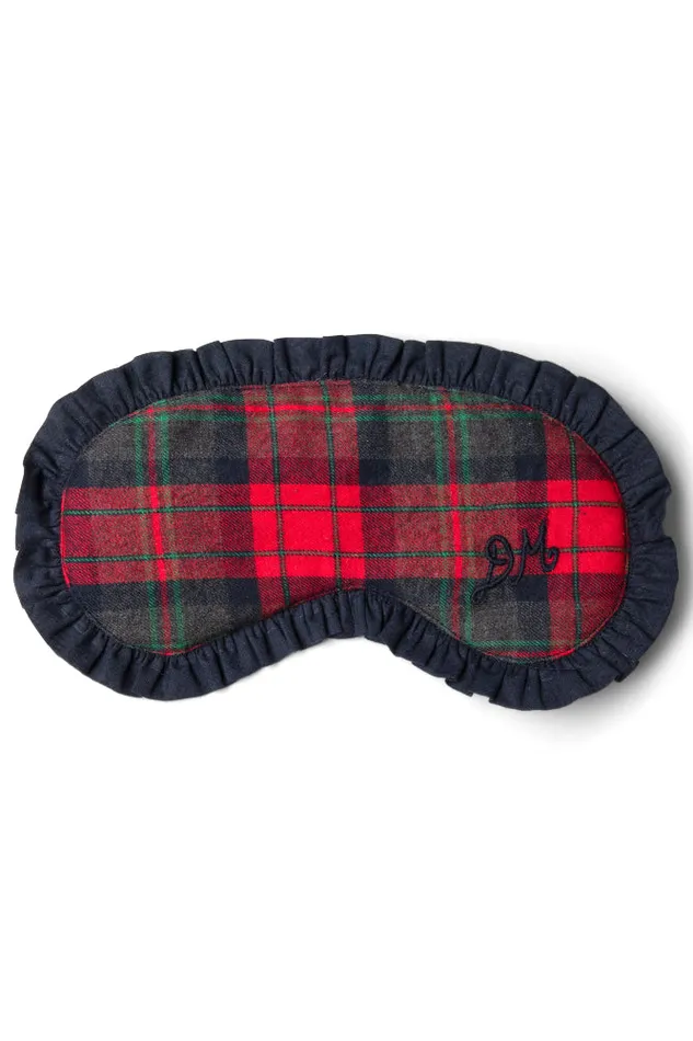 Women Damson Madder Nightwear Damson Pj Eye Mask 8211 Red Tartan