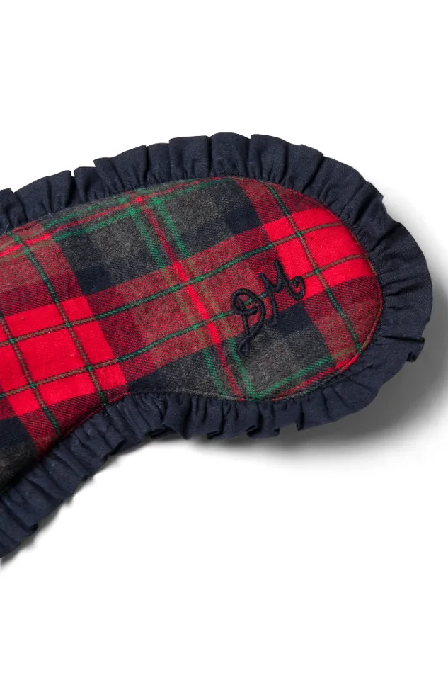 Women Damson Madder Nightwear Damson Pj Eye Mask 8211 Red Tartan