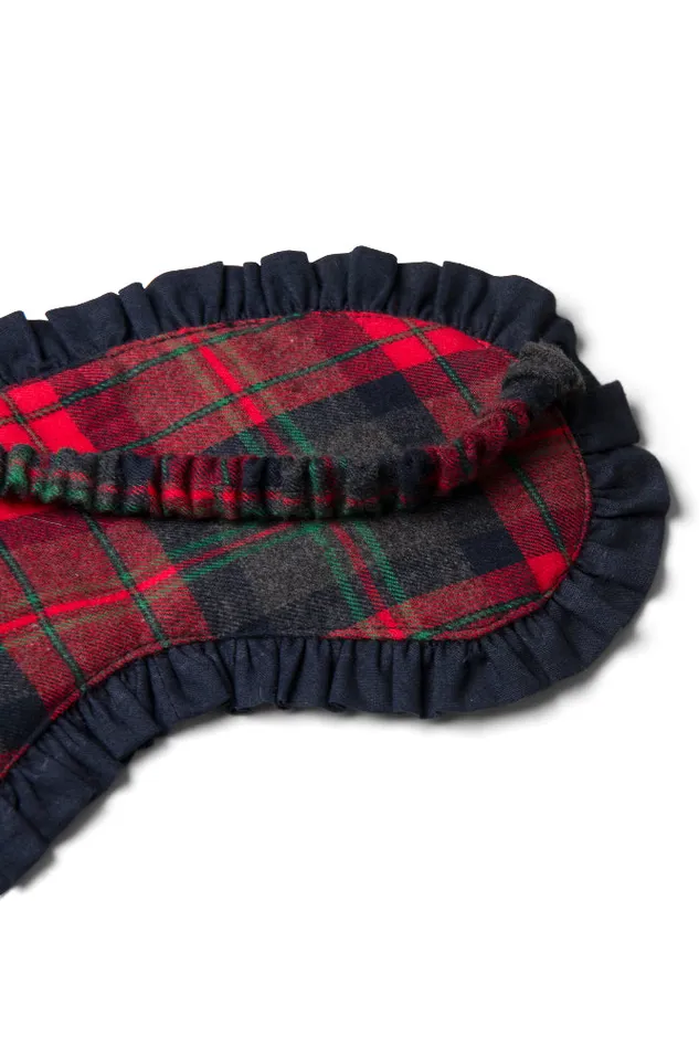 Women Damson Madder Nightwear Damson Pj Eye Mask 8211 Red Tartan