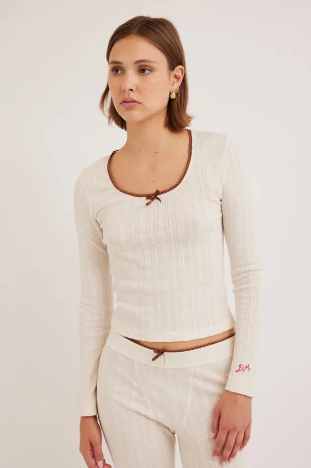 Women Damson Madder Nightwear Jackie Pointelle Pj Set