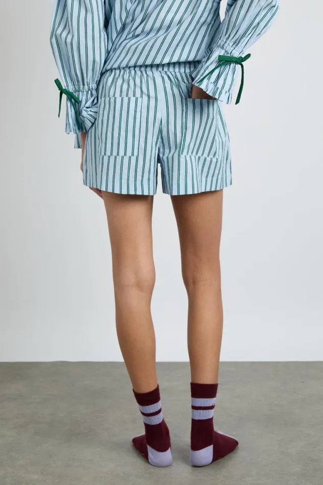 Women Damson Madder Nightwear Krissy Pj Boxer 8211 Blue Stripe