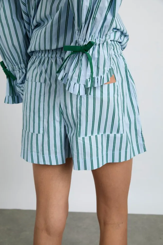 Women Damson Madder Nightwear Krissy Pj Boxer 8211 Blue Stripe