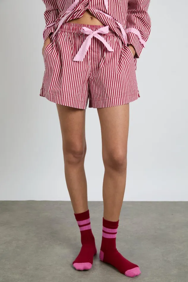 Women Damson Madder Nightwear Krissy Pj Boxer 8211 Red Stripe