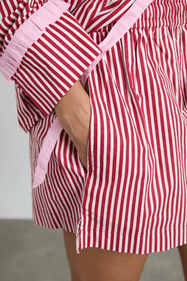 Women Damson Madder Nightwear Krissy Pj Boxer 8211 Red Stripe
