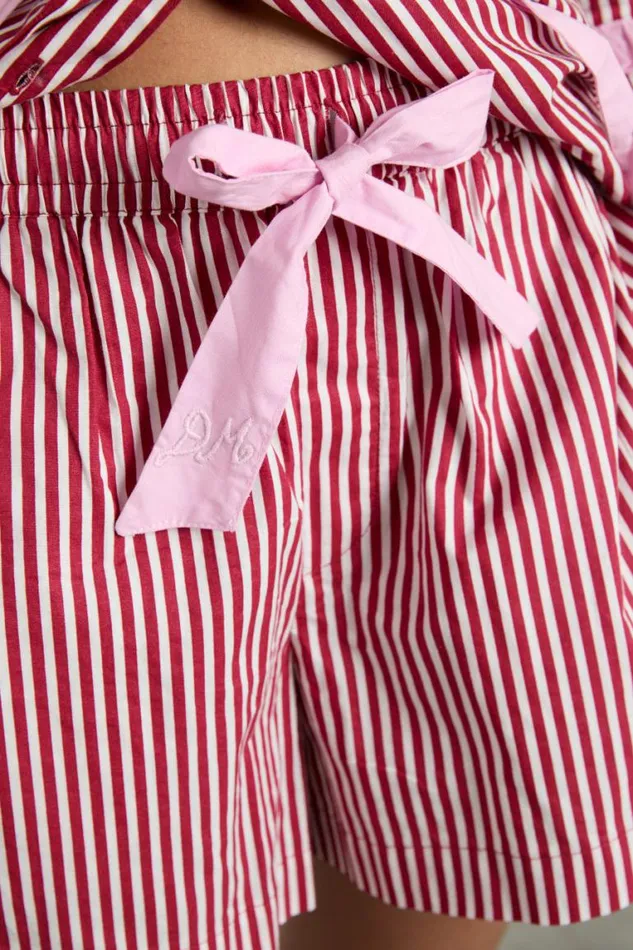 Women Damson Madder Nightwear Krissy Pj Boxer 8211 Red Stripe