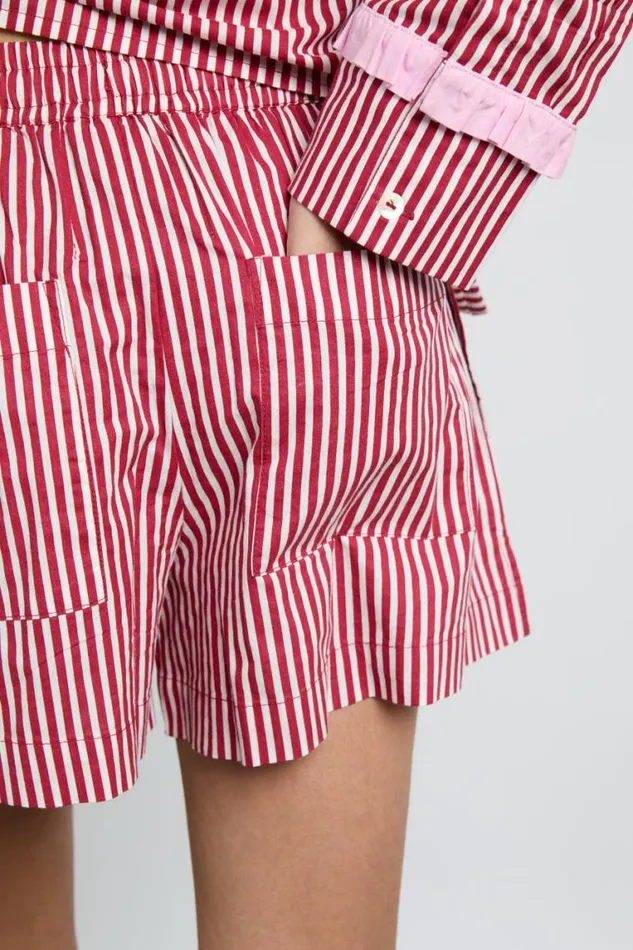 Women Damson Madder Nightwear Krissy Pj Boxer 8211 Red Stripe