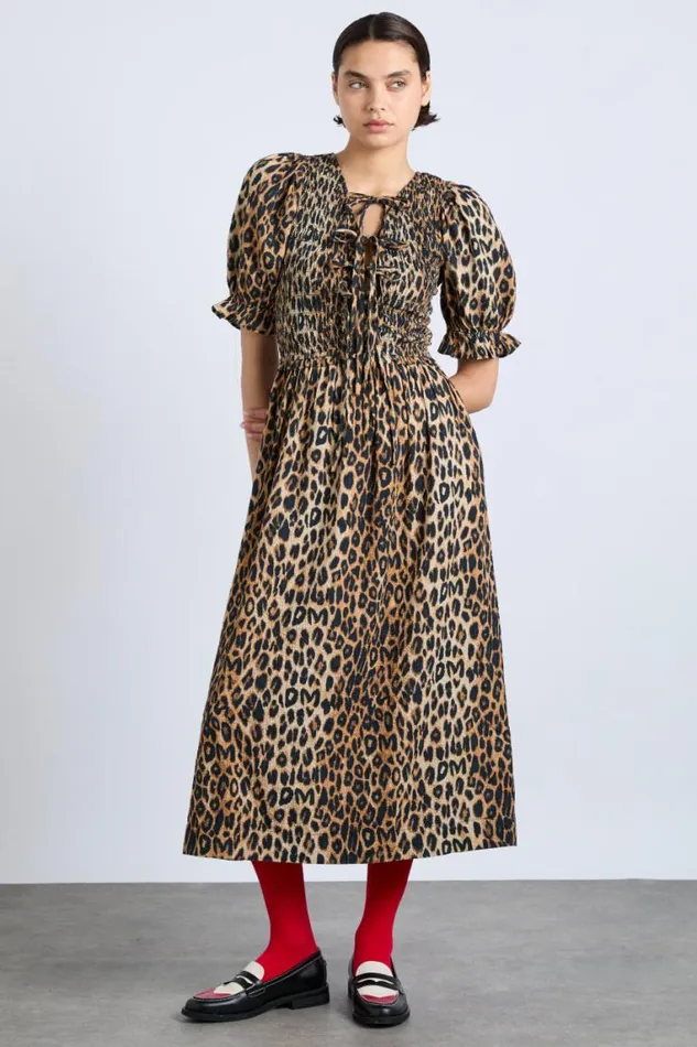 Women Damson Madder Occasion Wear Bluebelle Midi Dress 8211 Leopard