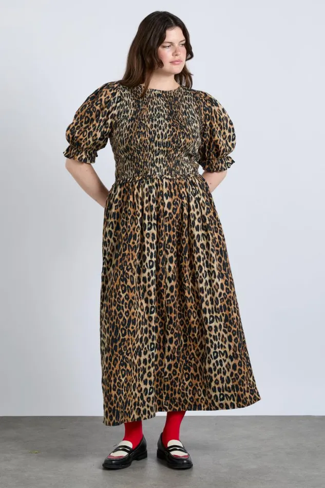 Women Damson Madder Occasion Wear Bluebelle Midi Dress 8211 Leopard
