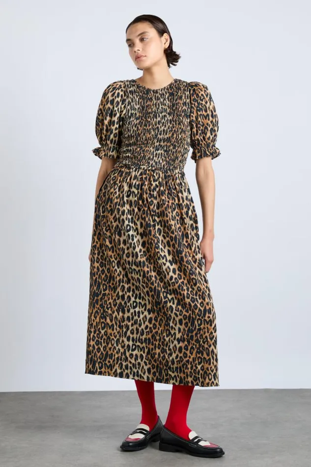 Women Damson Madder Occasion Wear Bluebelle Midi Dress 8211 Leopard