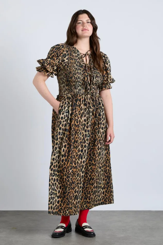 Women Damson Madder Occasion Wear Bluebelle Midi Dress 8211 Leopard