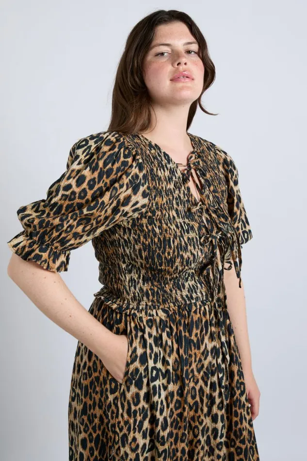 Women Damson Madder Occasion Wear Bluebelle Midi Dress 8211 Leopard