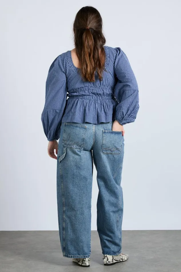 Women Damson Madder Occasion Wear Dakota Blouse 8211 Blue Check