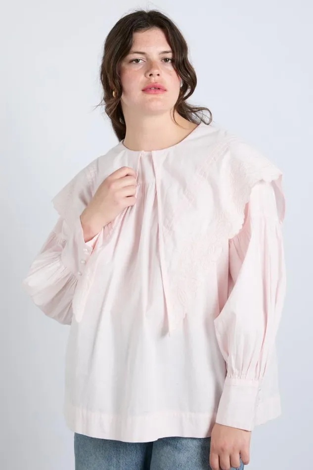 Women Damson Madder Occasion Wear Embroidered Candy Blouse 8211 Pink