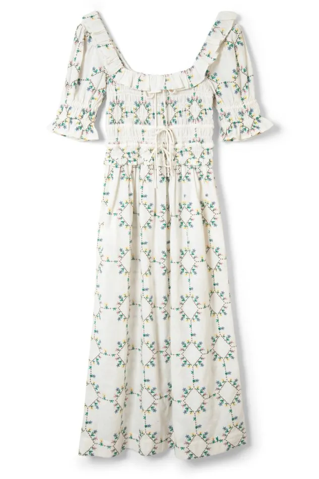 Women Damson Madder Occasion Wear Heidi Embroidered Midi Dress