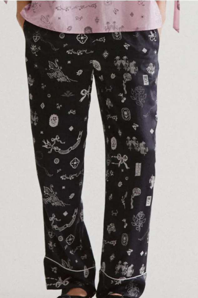 Women Damson Madder Occasion Wear Joni Pants 8211 Symbol Print
