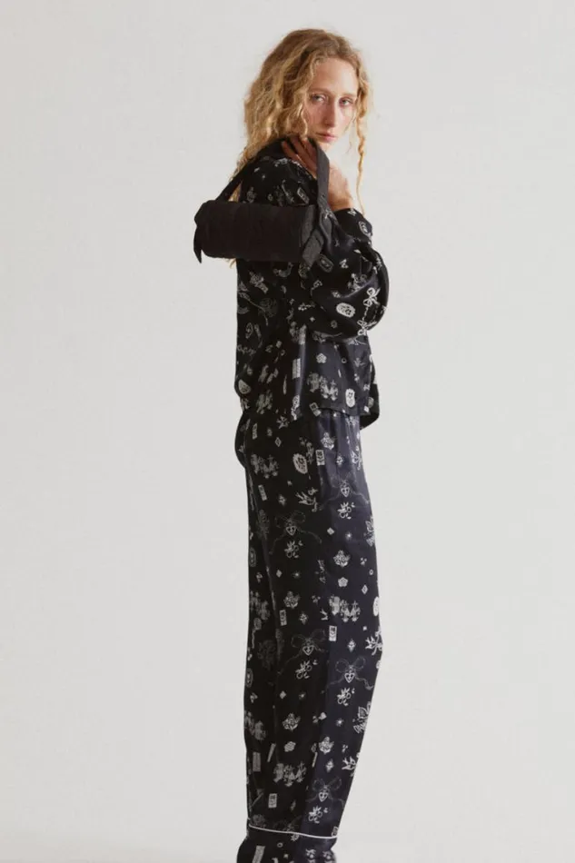 Women Damson Madder Occasion Wear Joni Pants 8211 Symbol Print