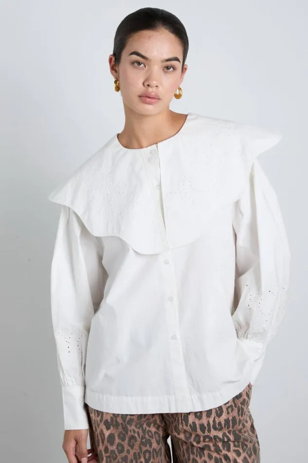 Women Damson Madder Occasion Wear Romeo Embroidered Blouse 8211 White