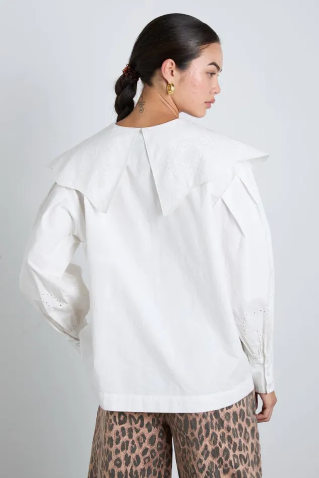 Women Damson Madder Occasion Wear Romeo Embroidered Blouse 8211 White
