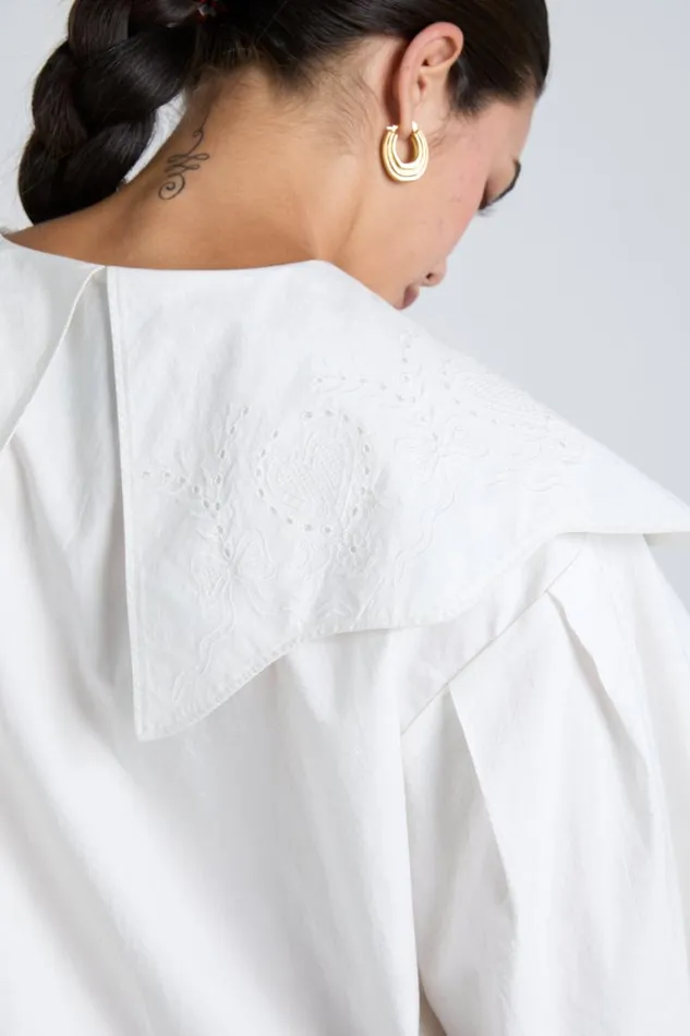 Women Damson Madder Occasion Wear Romeo Embroidered Blouse 8211 White
