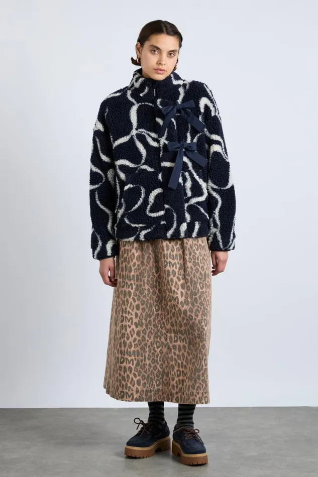 Women Damson Madder Pullover and Fleeces Ingrid Borg Jacket Navy Bows
