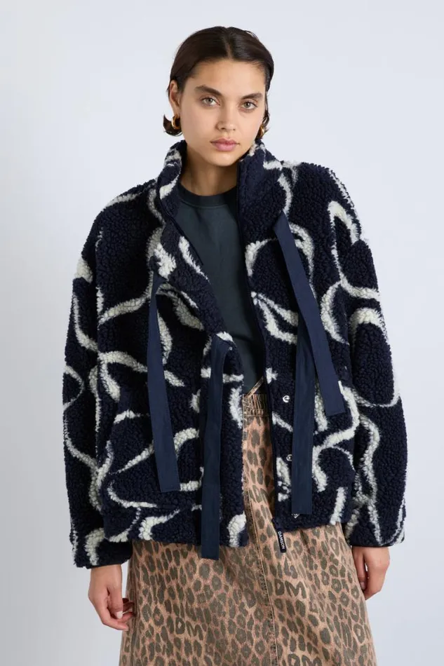 Women Damson Madder Pullover and Fleeces Ingrid Borg Jacket Navy Bows