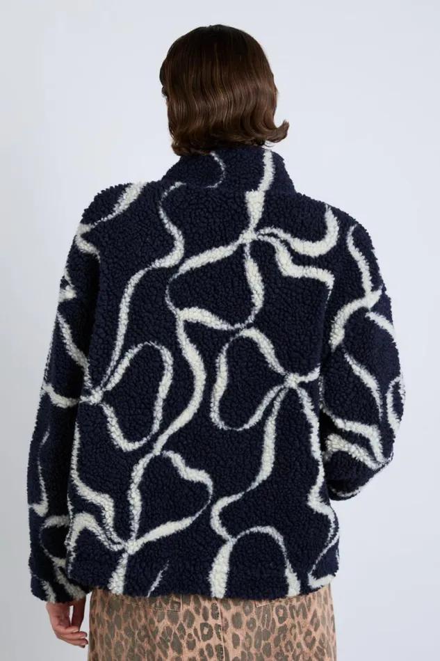 Women Damson Madder Pullover and Fleeces Ingrid Borg Jacket Navy Bows