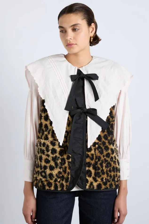Women Damson Madder Pullover and Fleeces Marta Borg Gilet 8211 Leopard