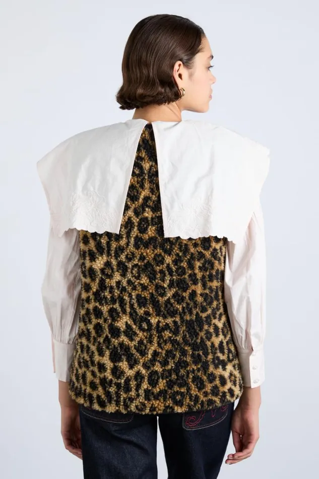Women Damson Madder Pullover and Fleeces Marta Borg Gilet 8211 Leopard