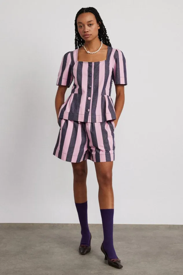 Women Damson Madder Shorts Rafe Shorts 8211 Blue Pink Stripe