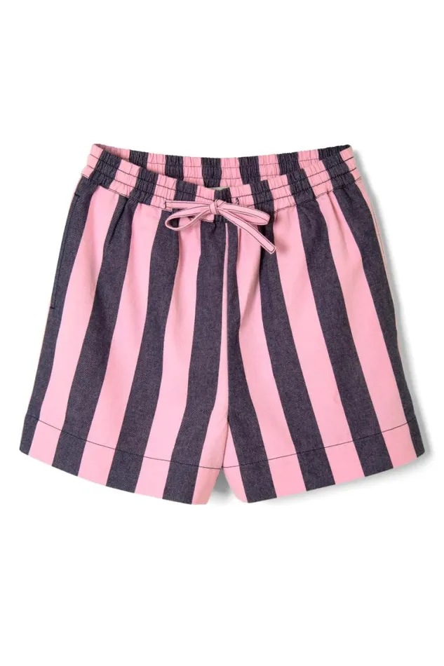 Women Damson Madder Shorts Rafe Shorts 8211 Blue Pink Stripe