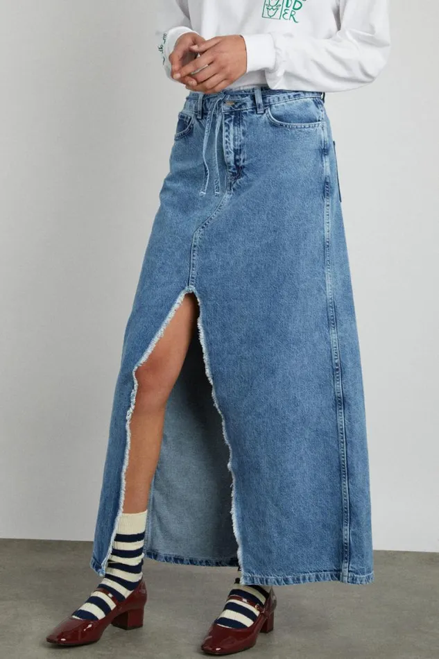 Women Damson Madder Skirts Kaia Denim Maxi Skirt