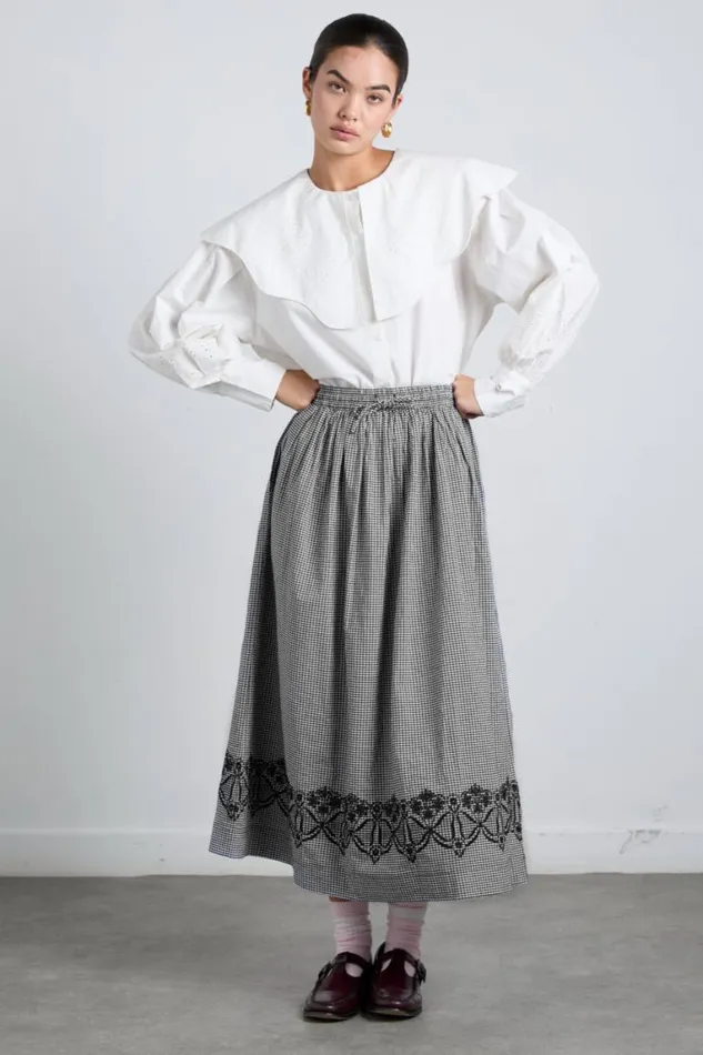 Women Damson Madder Skirts Keeley Midi Skirt 8211 Black Gingham