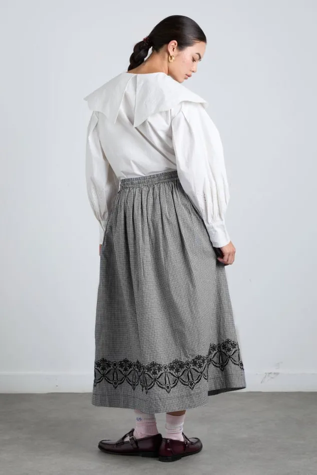 Women Damson Madder Skirts Keeley Midi Skirt 8211 Black Gingham