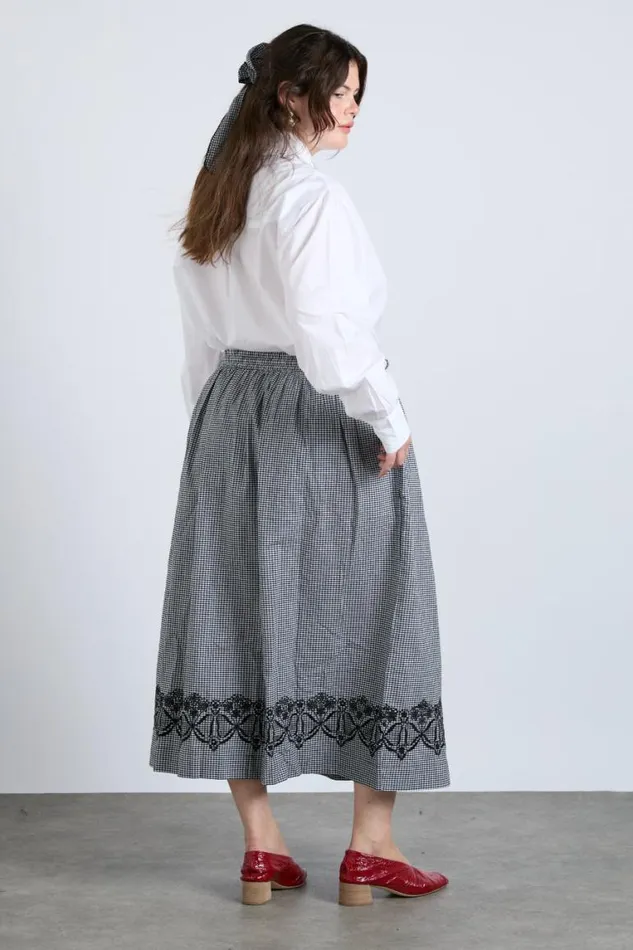 Women Damson Madder Skirts Keeley Midi Skirt 8211 Black Gingham