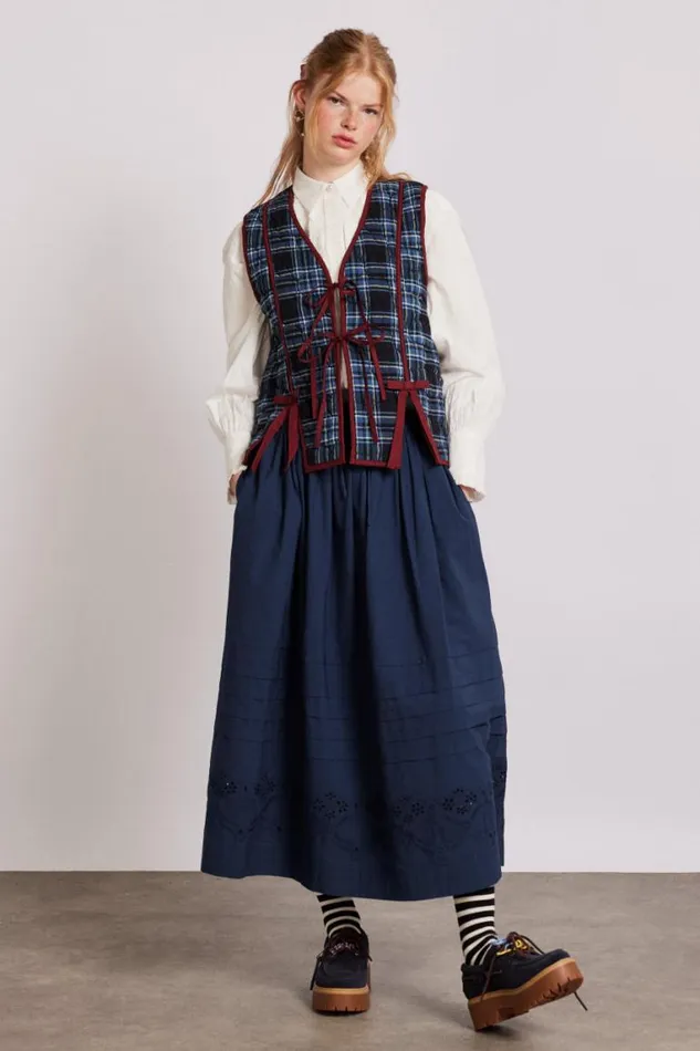 Women Damson Madder Skirts Kelsey Midi Skirt 8211 Navy
