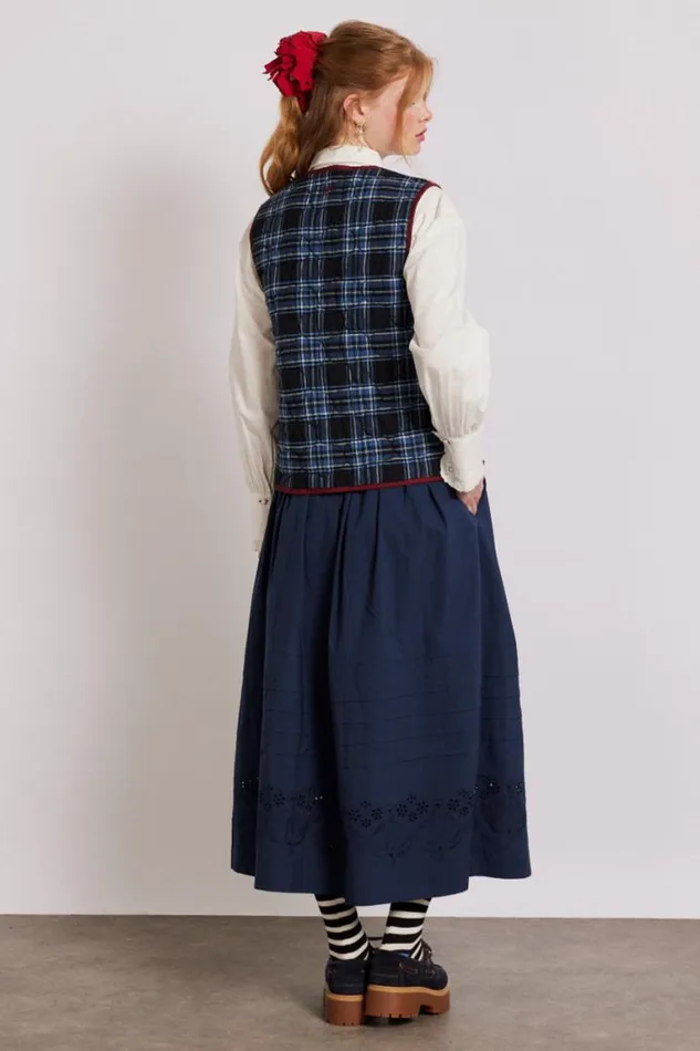 Women Damson Madder Skirts Kelsey Midi Skirt 8211 Navy