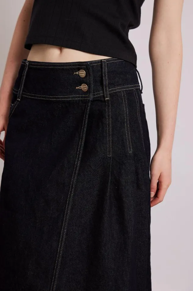 Women Damson Madder Skirts Raye Denim Skirt 8211 Dark Indigo