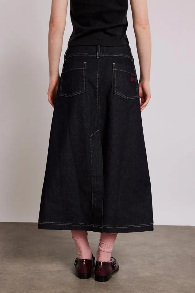 Women Damson Madder Skirts Raye Denim Skirt 8211 Dark Indigo