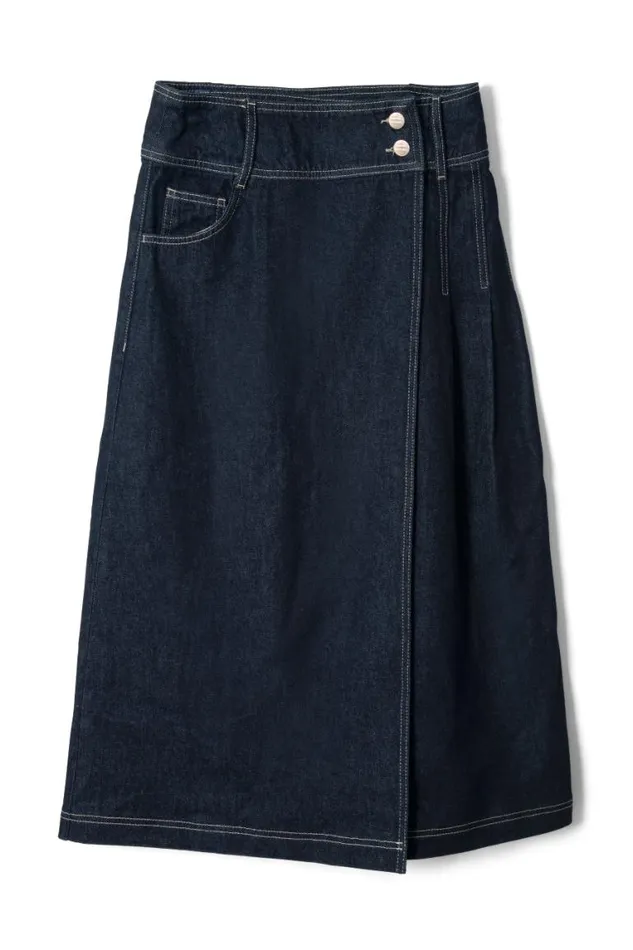 Women Damson Madder Skirts Raye Denim Skirt 8211 Dark Indigo