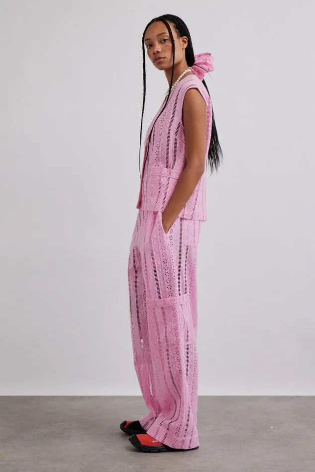 Women Damson Madder Tops Alys Vest 8211 Pink Broderie