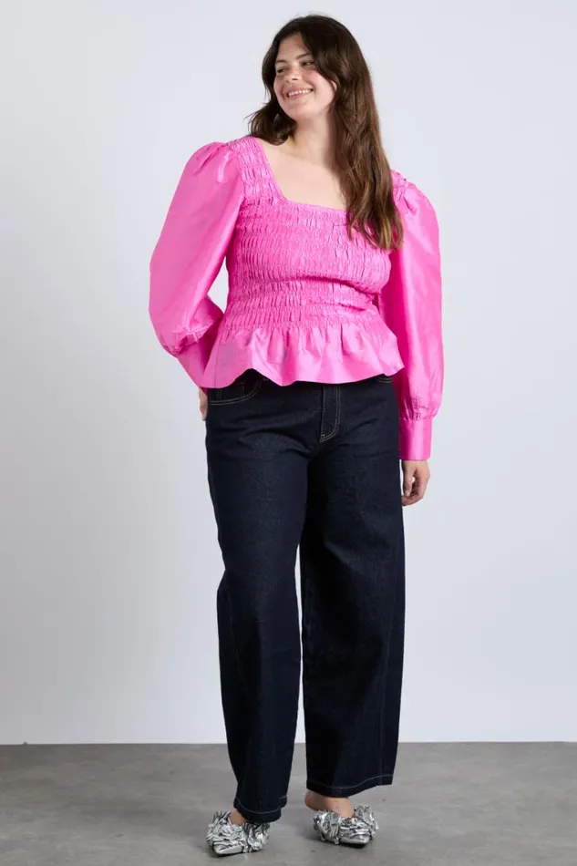 Women Damson Madder Tops Ariana Blouse 8211 Pink Taffeta