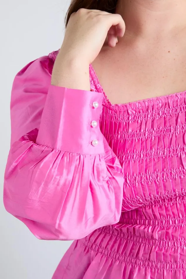Women Damson Madder Tops Ariana Blouse 8211 Pink Taffeta