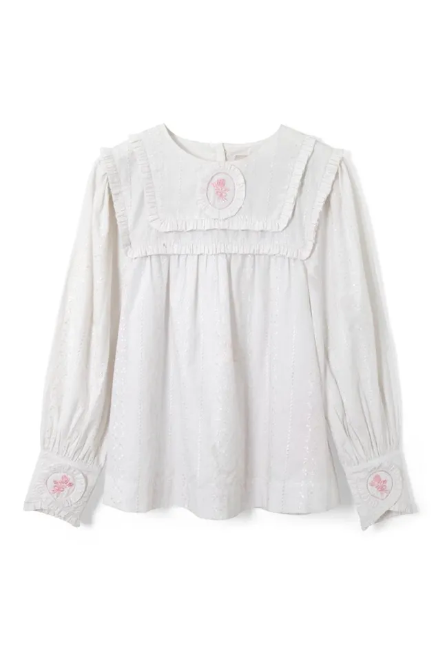 Women Damson Madder Tops Beatrice Victoriana Blouse White