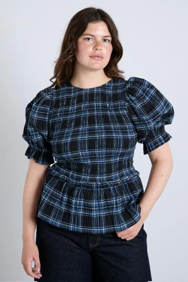 Women Damson Madder Tops Bluebelle Blouse 8211 Navy Check