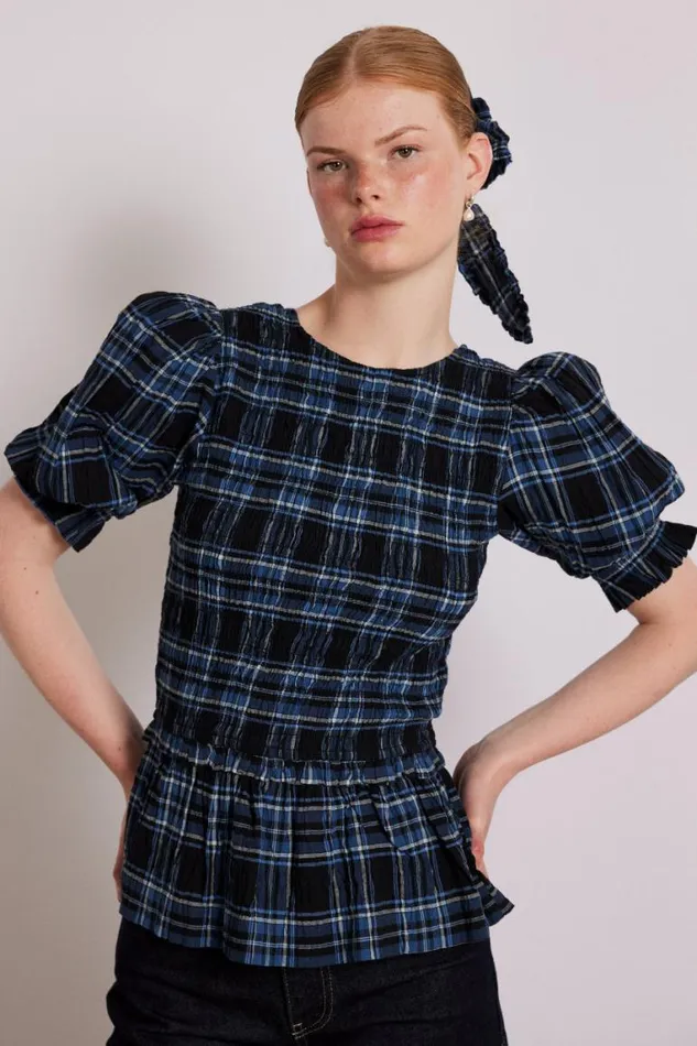 Women Damson Madder Tops Bluebelle Blouse 8211 Navy Check