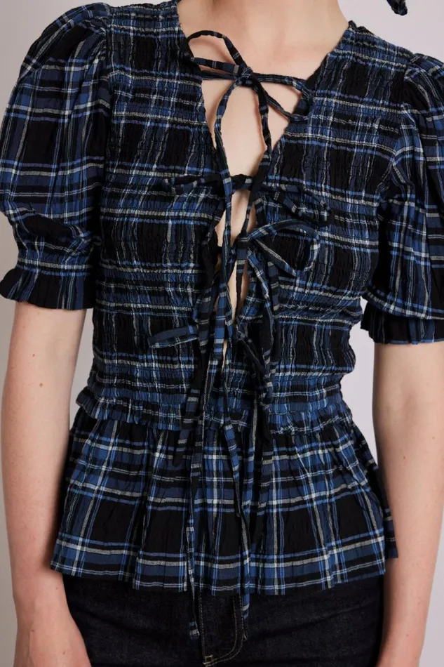 Women Damson Madder Tops Bluebelle Blouse 8211 Navy Check