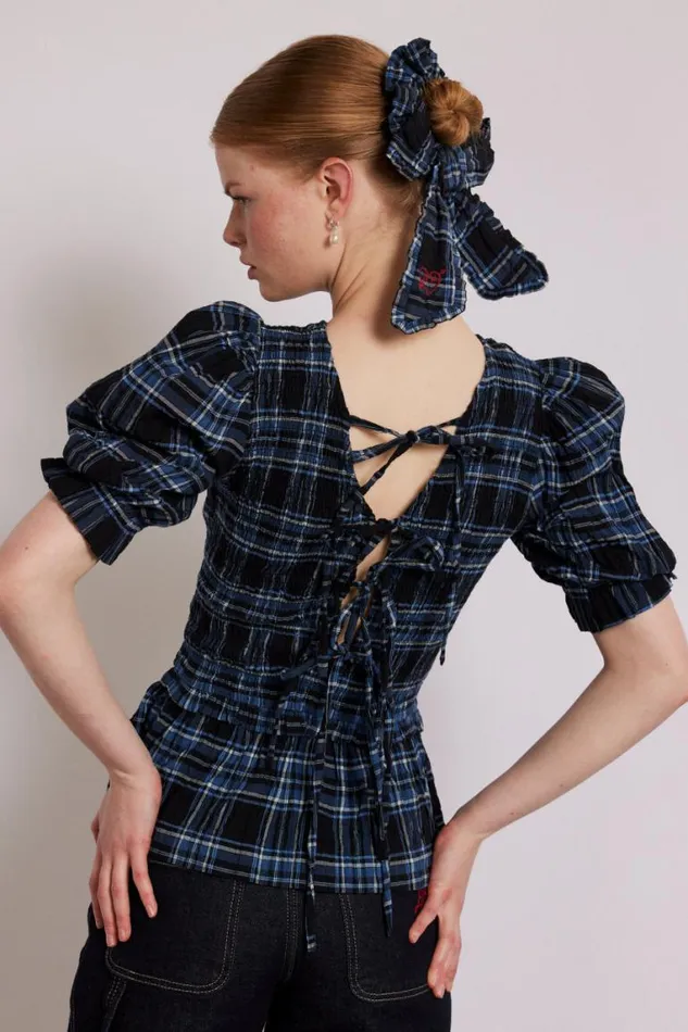 Women Damson Madder Tops Bluebelle Blouse 8211 Navy Check