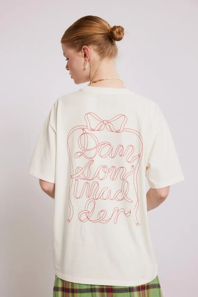 Women Damson Madder Tops Bow Logo Short Sleeve Tee
